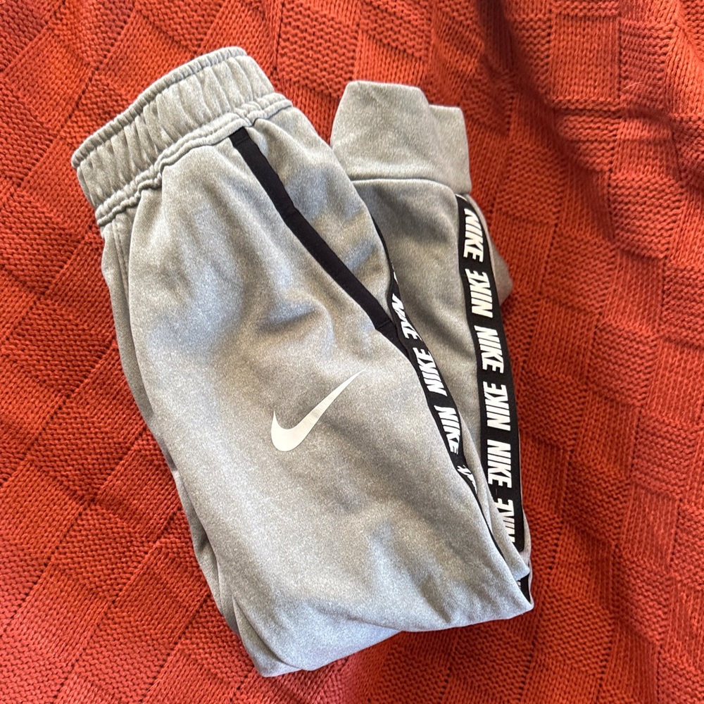 Nike Kids Gray Sweatpants with Black Accents
